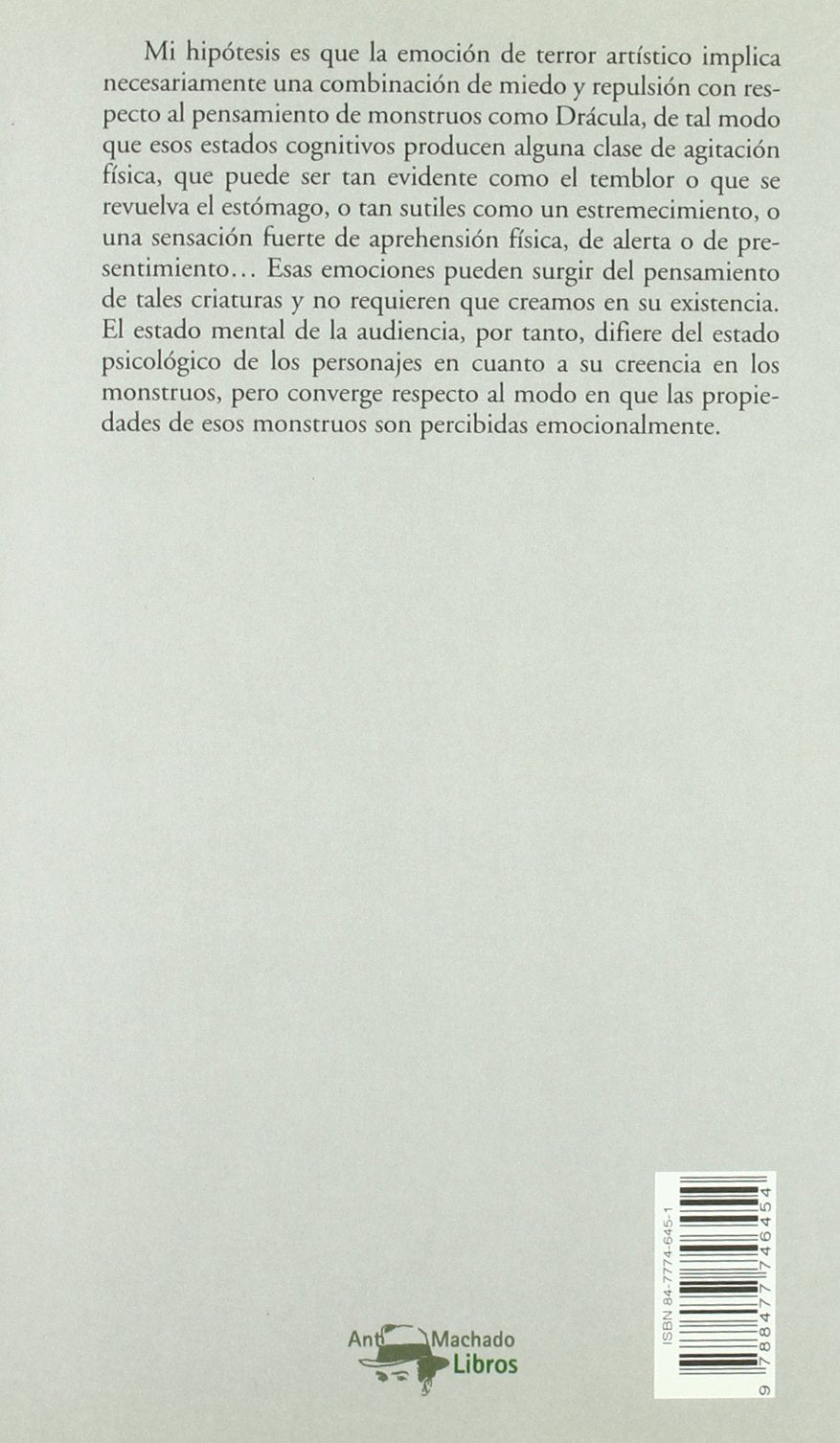 Libro: Filosofía del terror o paradojas del corazón