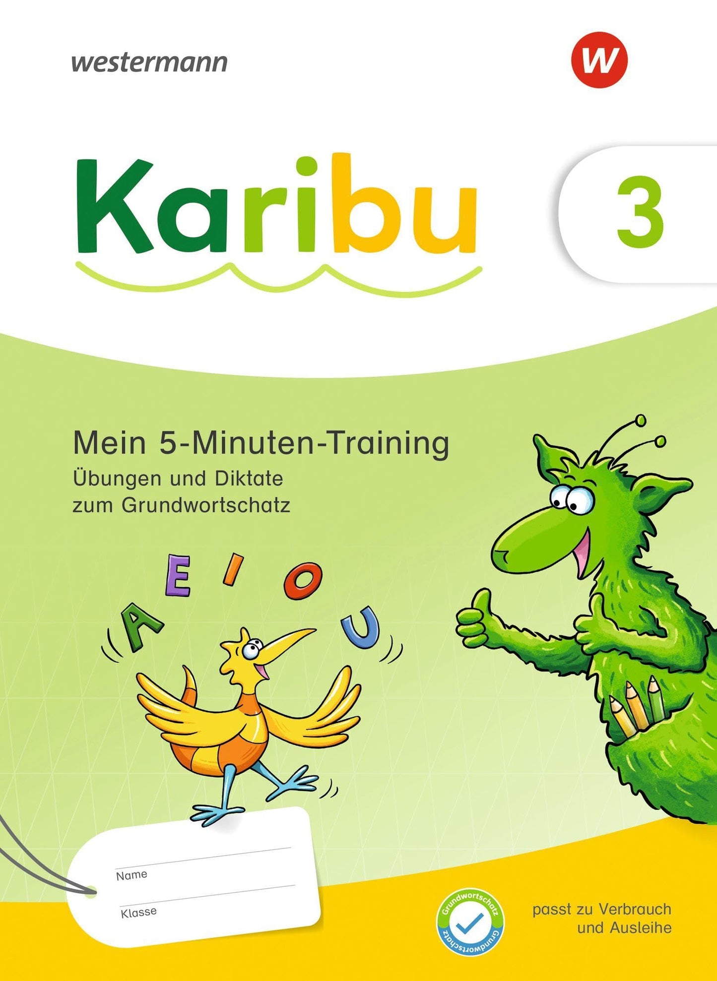 Libro: Karibu 3. Mein 5-Minuten-Training: Übungen und Diktate zum Grundwortschatz: Ausgabe 2024