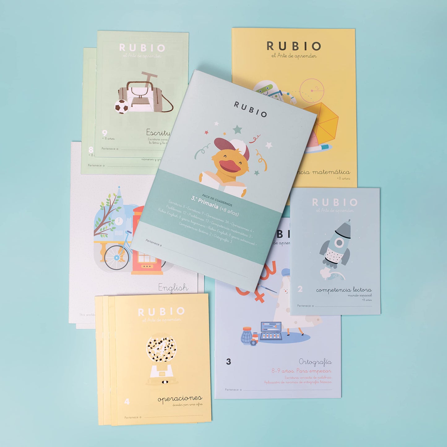 Libro: Pack cuadernos Rubio 3.º Primaria | Contiene 11 cuadernos | A partir de 8 años (PACKS ESCOLARES)