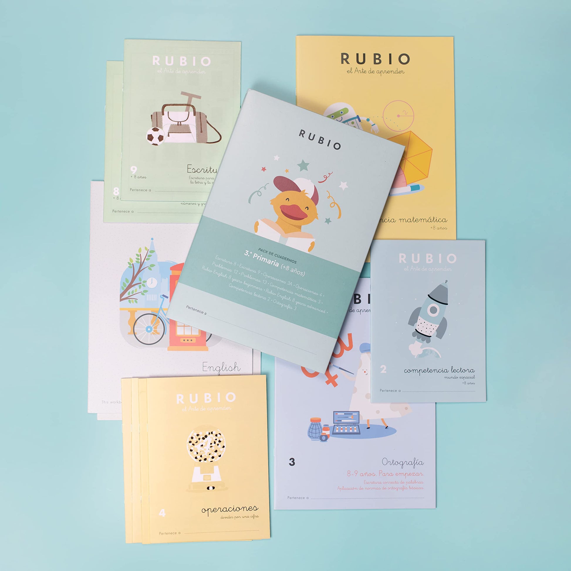 Libro: Pack cuadernos Rubio 3.º Primaria | Contiene 11 cuadernos | A partir de 8 años (PACKS ESCOLARES)