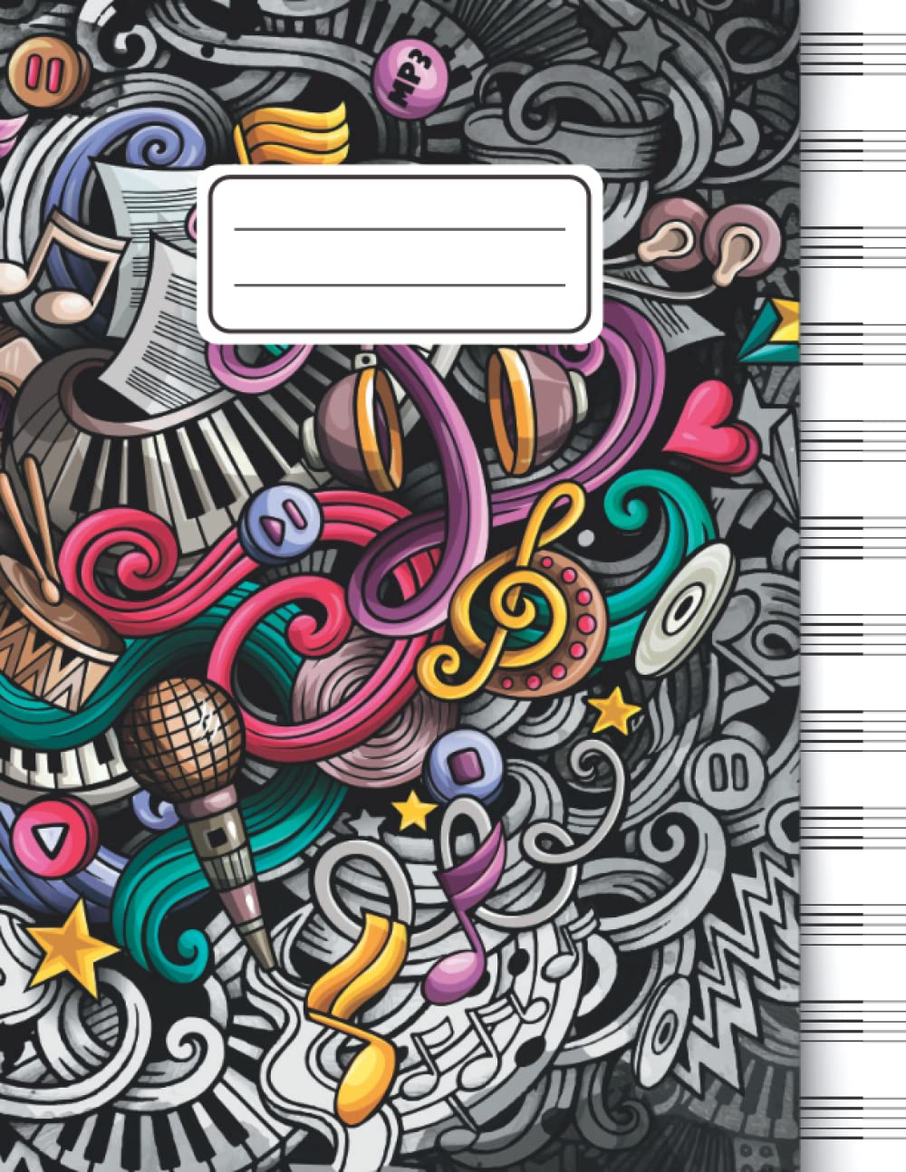 Libro: Cuaderno de música Pentagrama Pautado: Tamaño grande A4 |12 pentagramas por página | 100 paginas | (Spanish Edition)