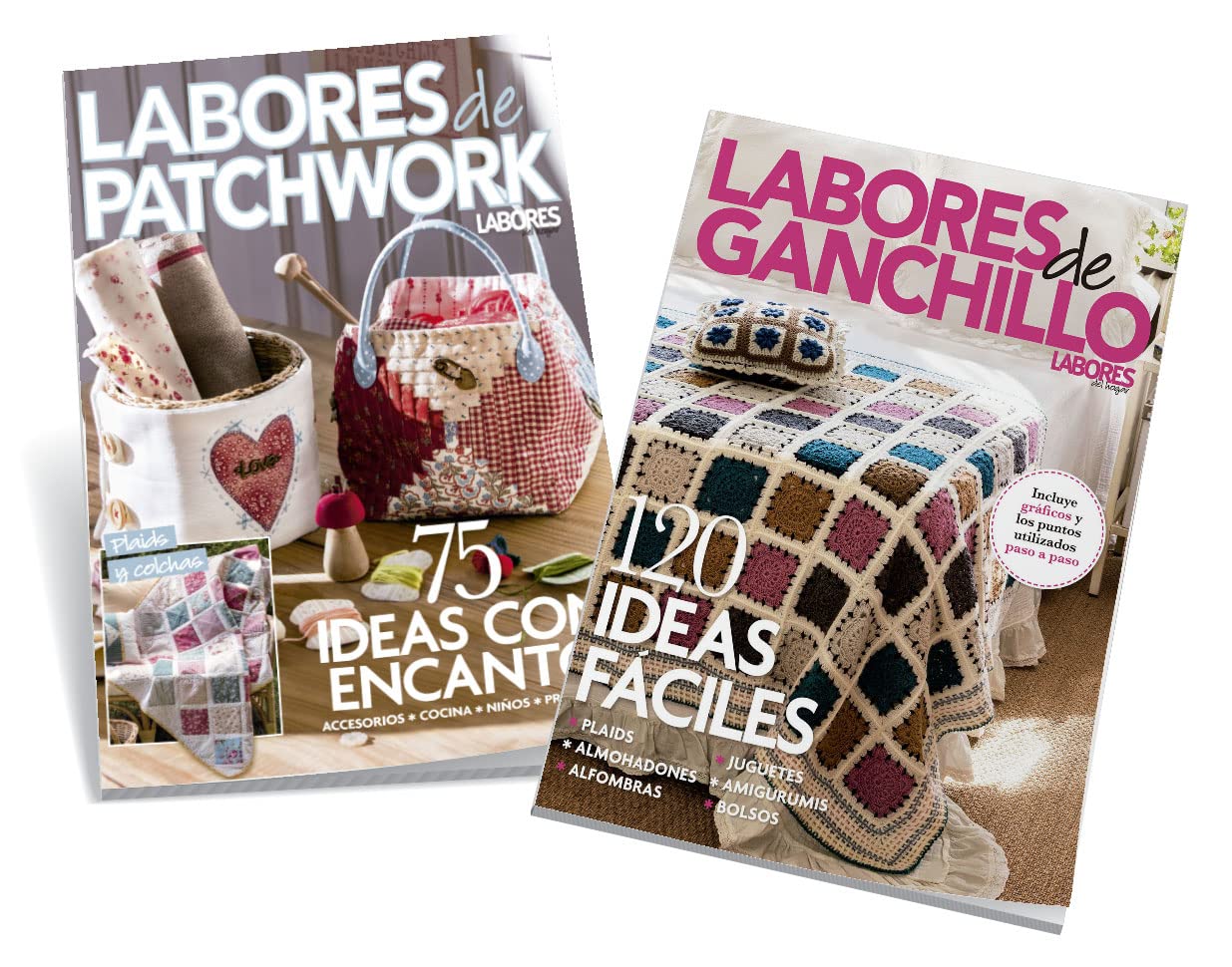Libro: Pack Extra Labores de Patchwork y Crochet. Ideas fáciles y con encanto para plaids, bolsos, amigurumis.