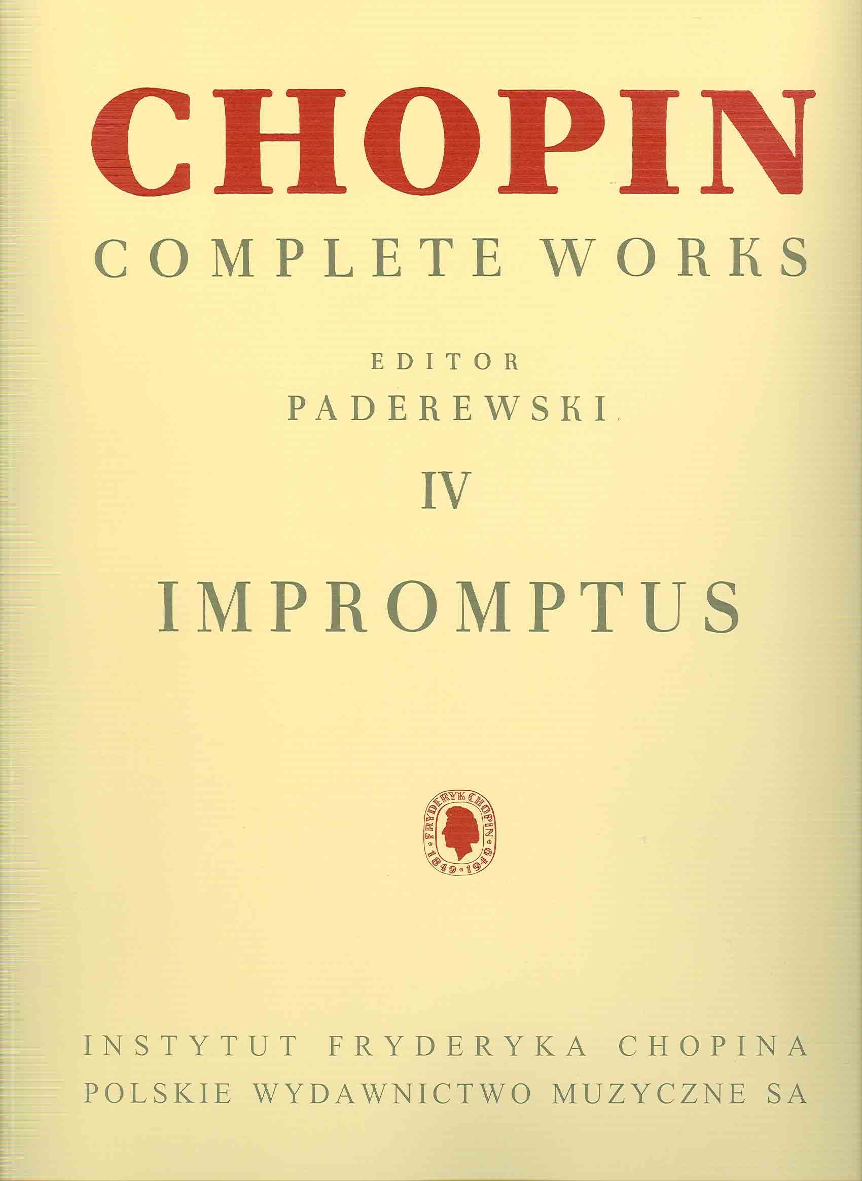 Libro: Chopin: Impromptus (Paderewski Edition)