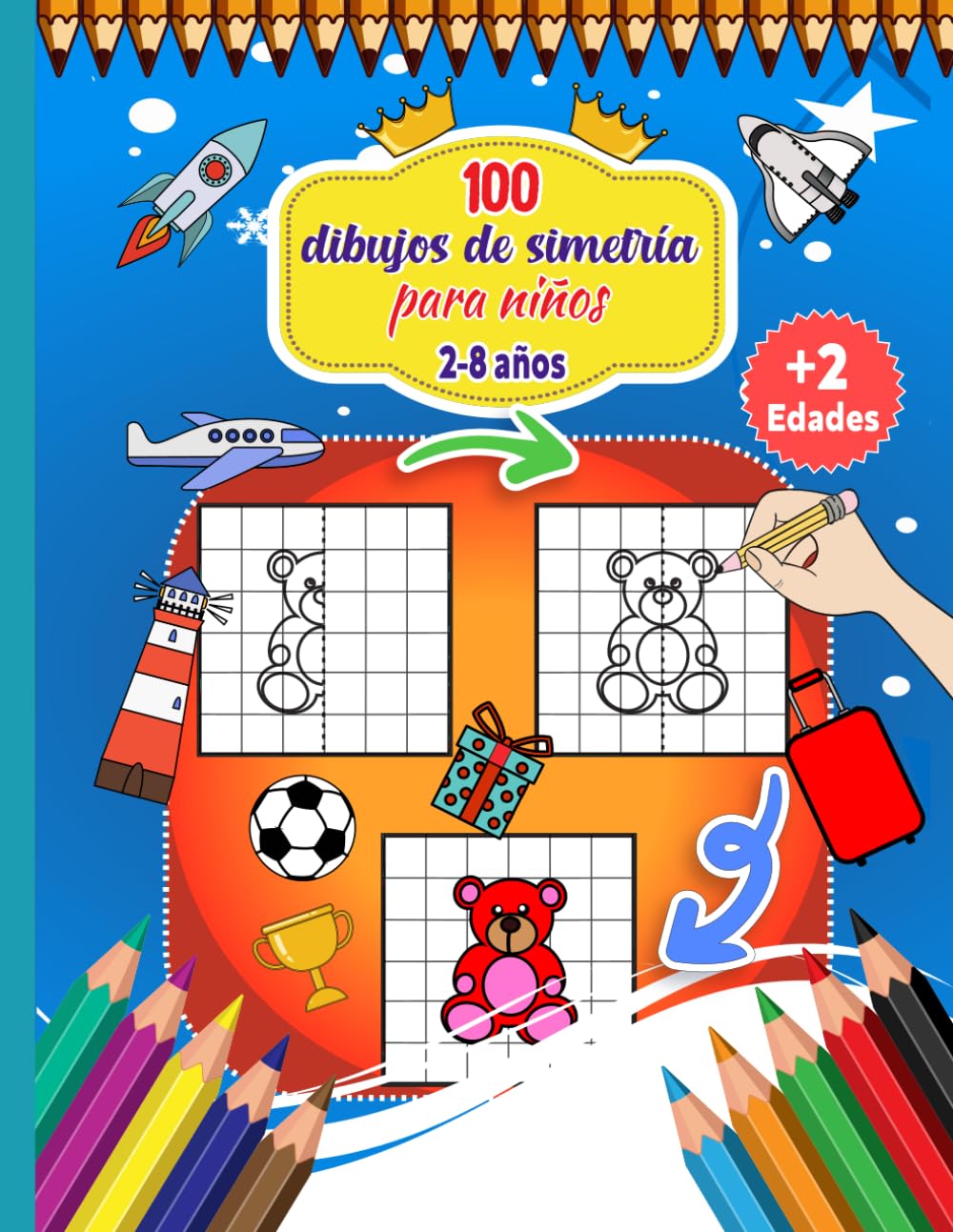 Libro: 100 dibujos de simetría para niños 2-8 años: 100 objetos simples de formas simétricas y frutas y verduras para reproducir con la cuadrícula - Diseño ... libro aprender a dibujar | (Spanish Edition)