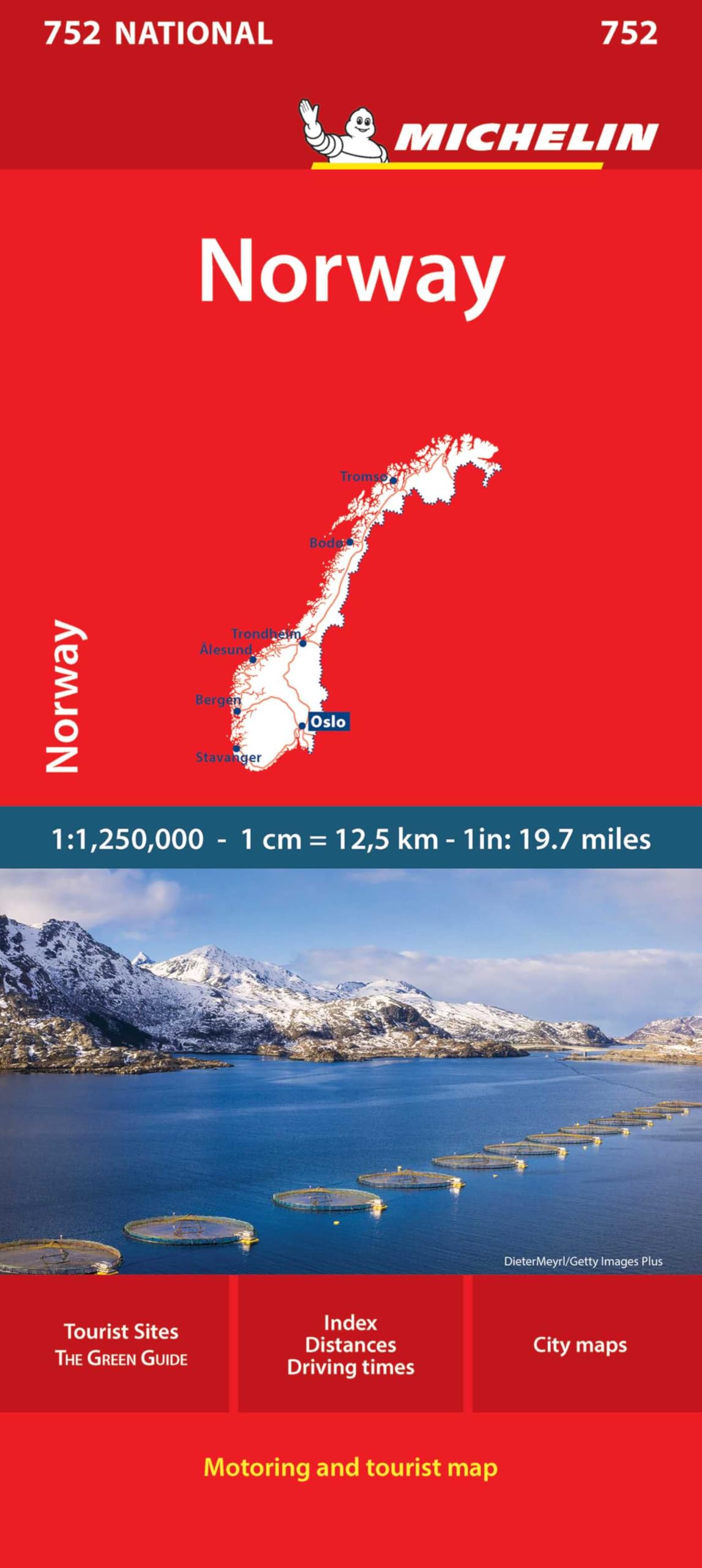Mapa National Norway (11752): Straßen- und Tourismuskarte 1: 1 250 000: 752