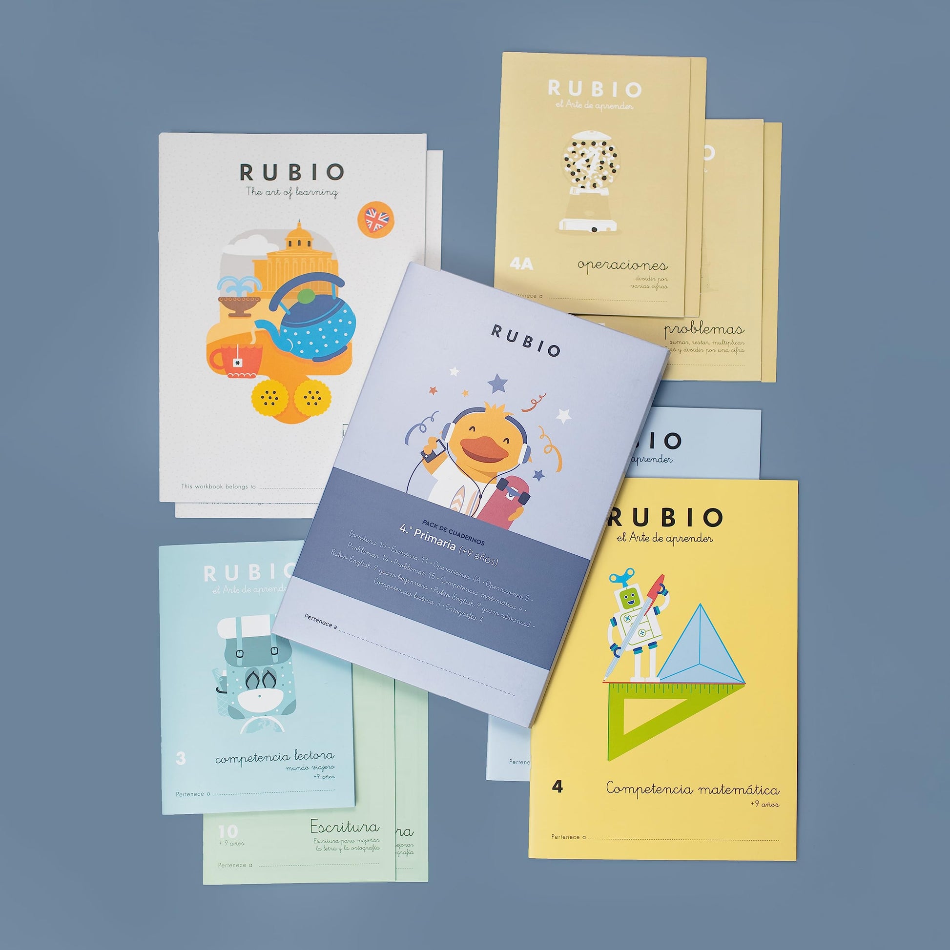 Libro: Pack de cuadernos Rubio 4.º de Primaria | +9 años | Contiene 11 cuadernos