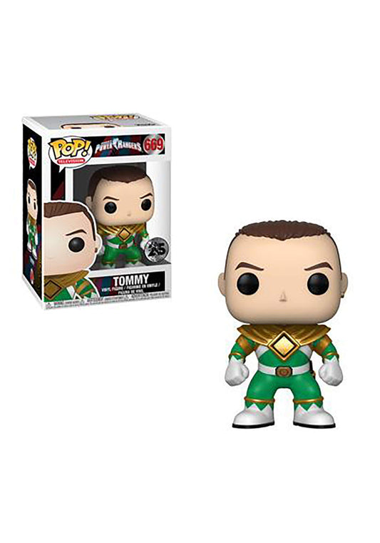 Funko Pop Television: Power Rangers - Green Ranger (No Helmet) Collectible Figura, Multicolor
