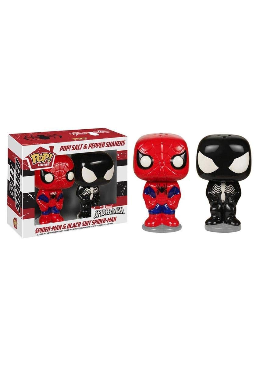 Funko Pop! Home - Marvel Spider-Man & Black Suit Spider-Man (Venom) - Salt N' Pepper Shakers