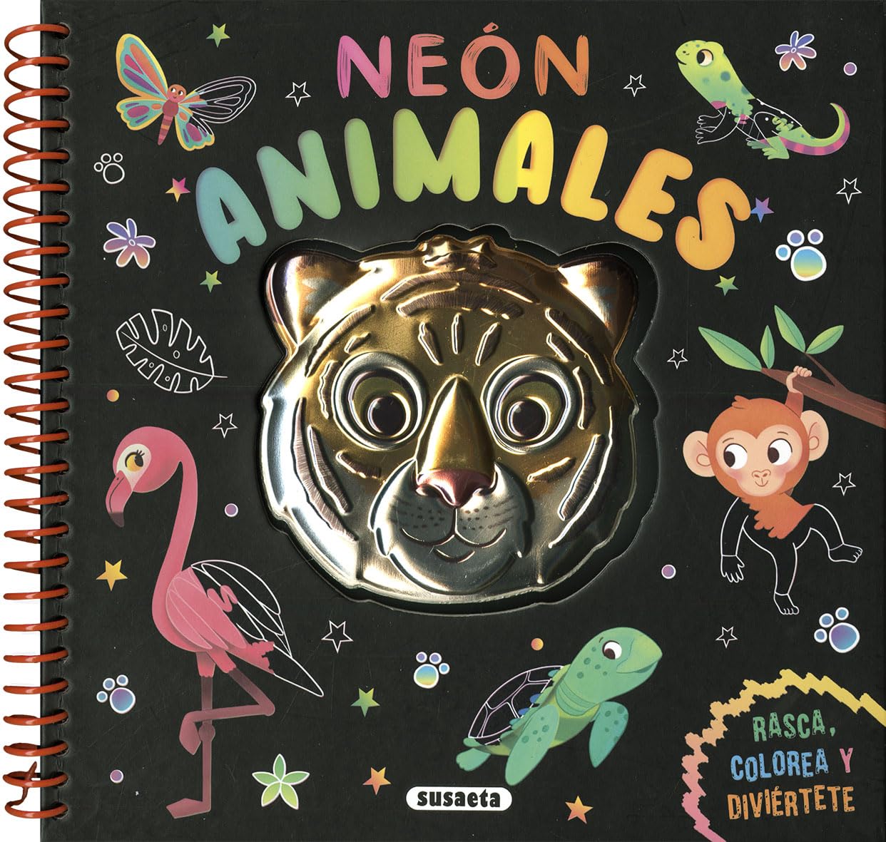 Libro: Susaeta - Neón. Animales (Rasca y pinta)