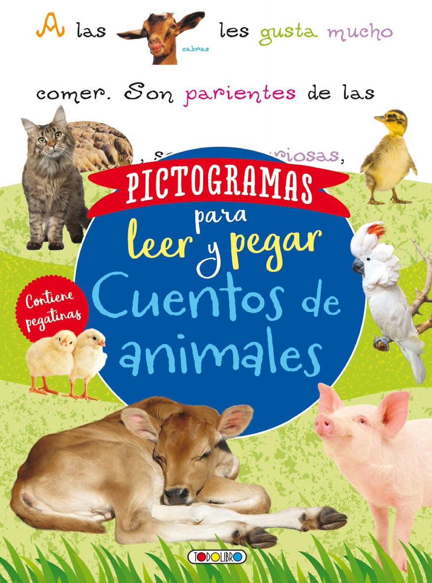 Libro: Pictogramas para leer y pegar. Cuentos de animales