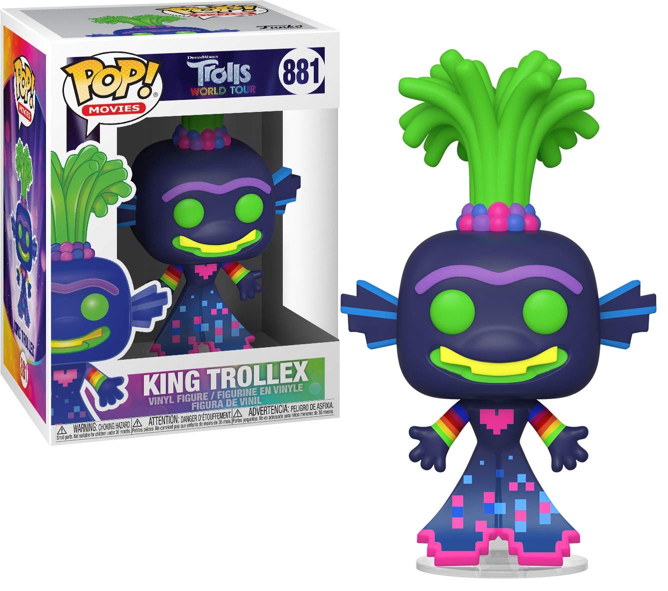 Funko Pop! Películas: Trolls World Tour - King Trollex, Multicolor, (Model: 47003)
