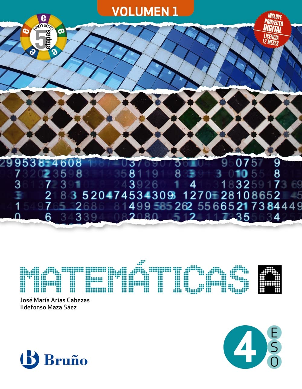 Libro: Matemáticas 4 A ESO 3 volúmenes Proyecto 5 etapas