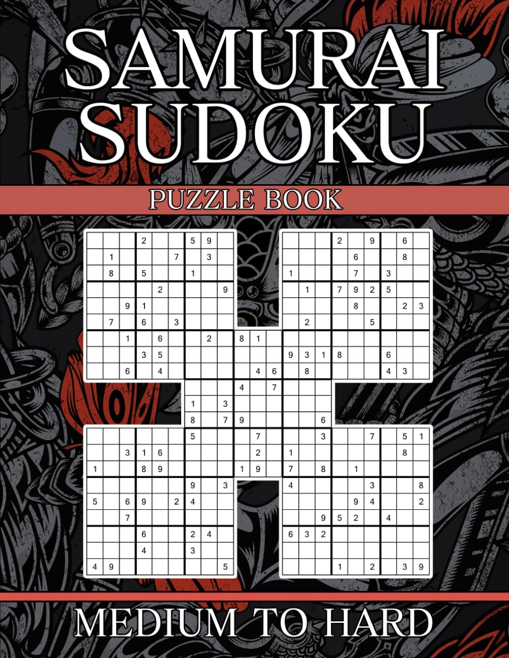 Libro: Samurai Sudoku Puzzle Book: Medium to Hard | 500 Overlapping Sudoku Puzzles into 100 Samurai Puzzles, with Instructions and Solutions | Sudoku Variant Puzzle Book for Adults