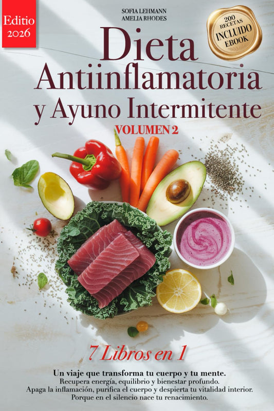 DIETA ANTIINFLAMATORIA Y AYUNO INTERMITENTE: 7 LIBROS EN 1: Reactiva el Metabolismo, Reduce la Inflamación y Fortalece el Sistema Inmunológico de Forma Natural +200 Recetas y Detox FODMAP. +eBook PDF