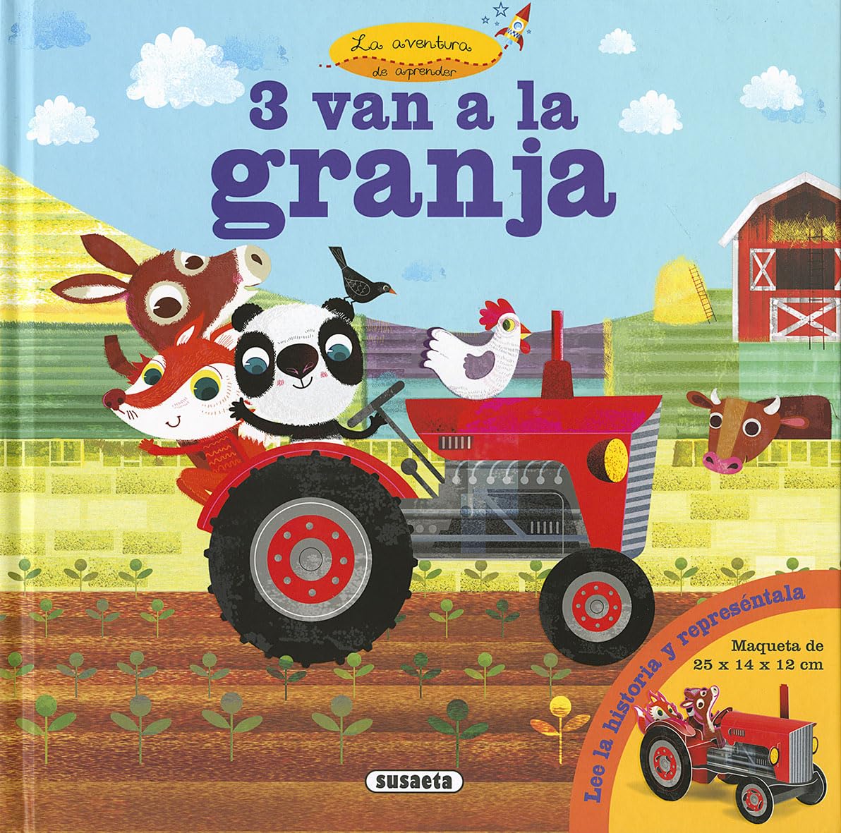 Libro: Susaeta - 3 van a la granja (Panda, zorro y burro)