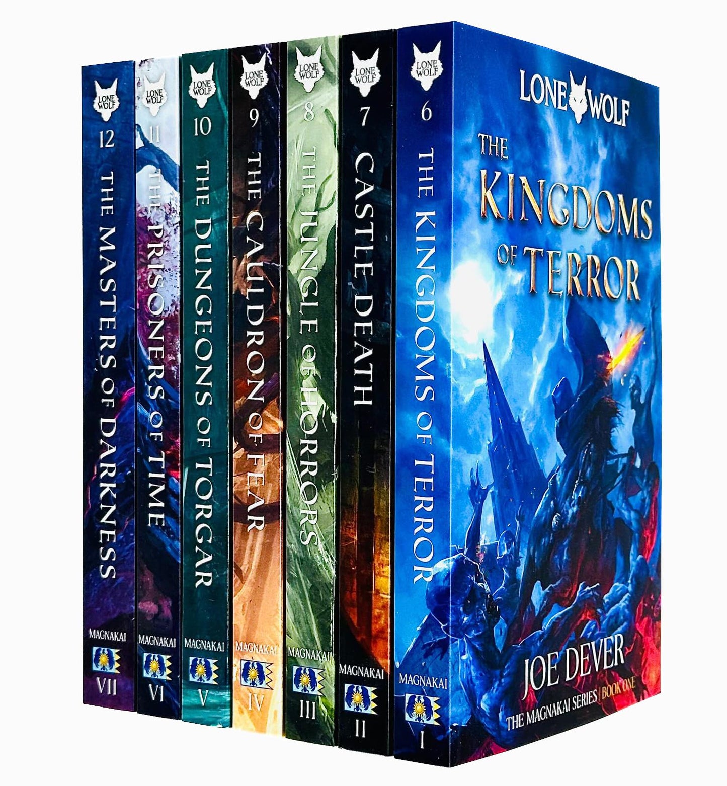 Libro: Lone Wolf Series Books 6 - 12 Collection Set by Joe Dever (The Kingdoms of Terror, Castle Death, The Jungle of Horrors, Cauldron of Fear, Dungeons of Torgar, Prisoners of Time & Masters of Darkness)