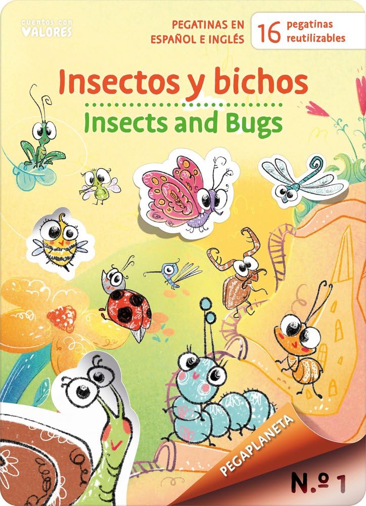 Libro: PEGAPLANETA 1. Insectos y bichos - Insects and Bugs: Pegatinas reutilizables en español e inglés