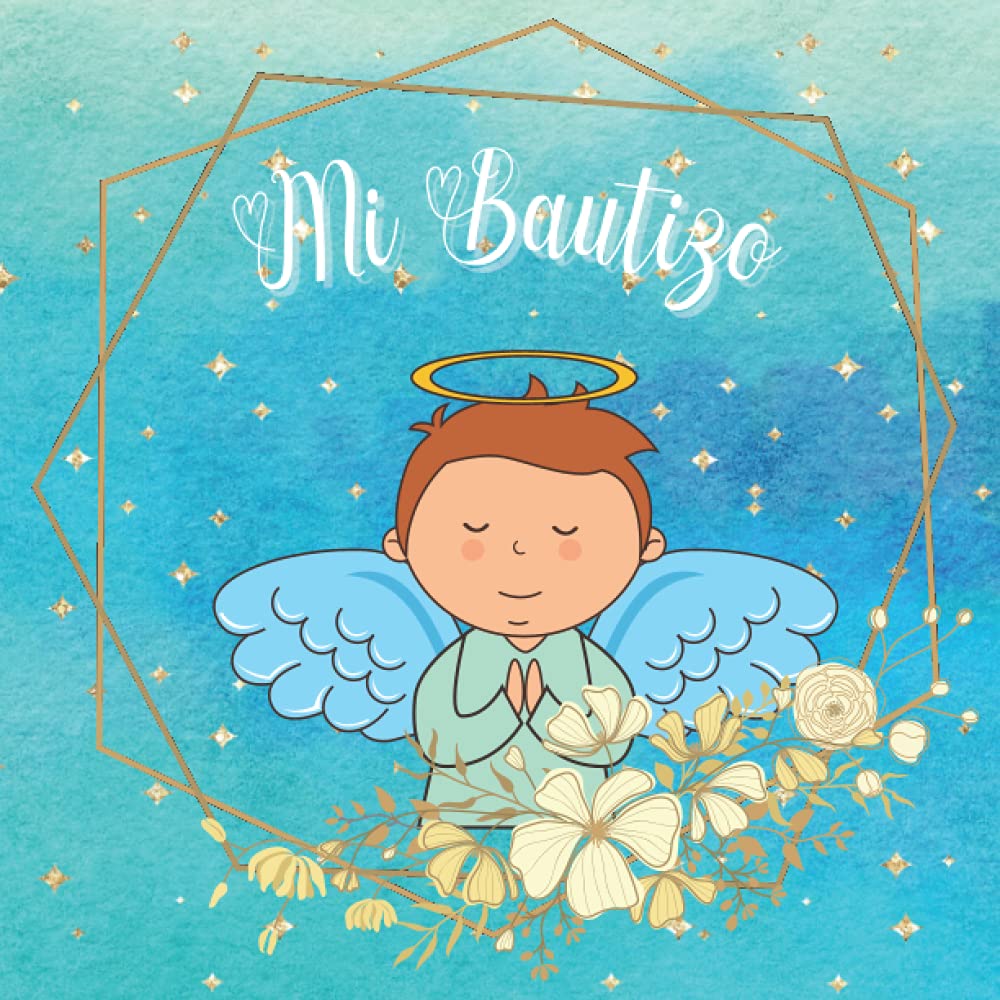 Libro de huellas y firmas de mi bautizo niño: Libro de invitados para guardar los recuerdos de su bautizo personalizado - Idea de regalo o detalle para bautizo de niño. Español