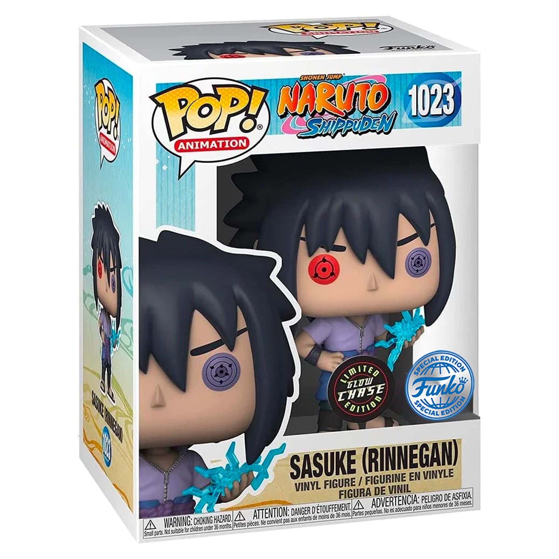 Funko Pop Naruto Shippuden Sasuke Uchiha Rinnegan w/Chidori Chase Figura (AAA Anime Exlcusive)