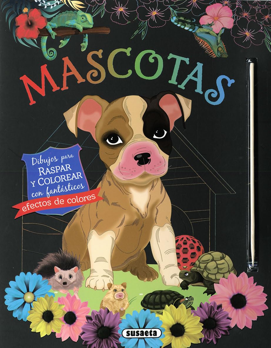 Libro: Mascotas. Dibujos para raspar y colorear