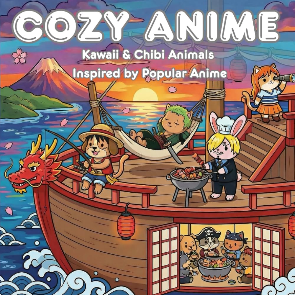Libro: Cozy Anime Coloring Book: Kawaii & Chibi Animals Inspired by Anime – Relaxing Cute Designs for All Ages (Cozy Anime Coloring Collection)