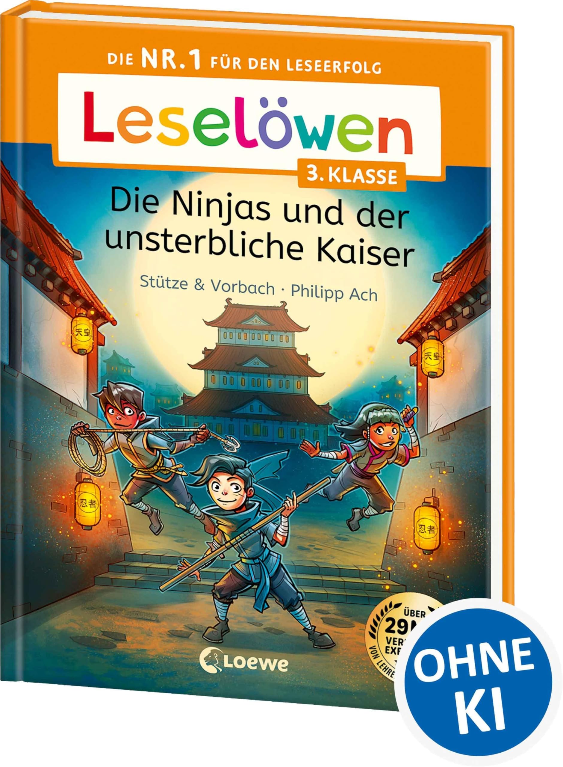 Libro: Leselöwen 3. Klasse - Die Ninjas und der unsterbliche Kaiser: Die Nr. 1 für den Leseerfolg - Mit Leselernschrift ABeZeh - Lesespaß für Kinder ab 8 Jahren