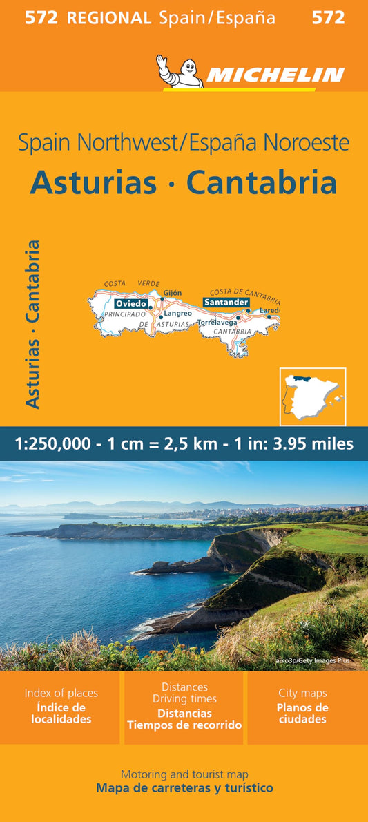 ESPA?A NOROESTE - ASTURIAS CANTABRIA 11572 (2024): Straßen- und Tourismuskarte 1:250.000: 572 (MAPA REGIONAL)