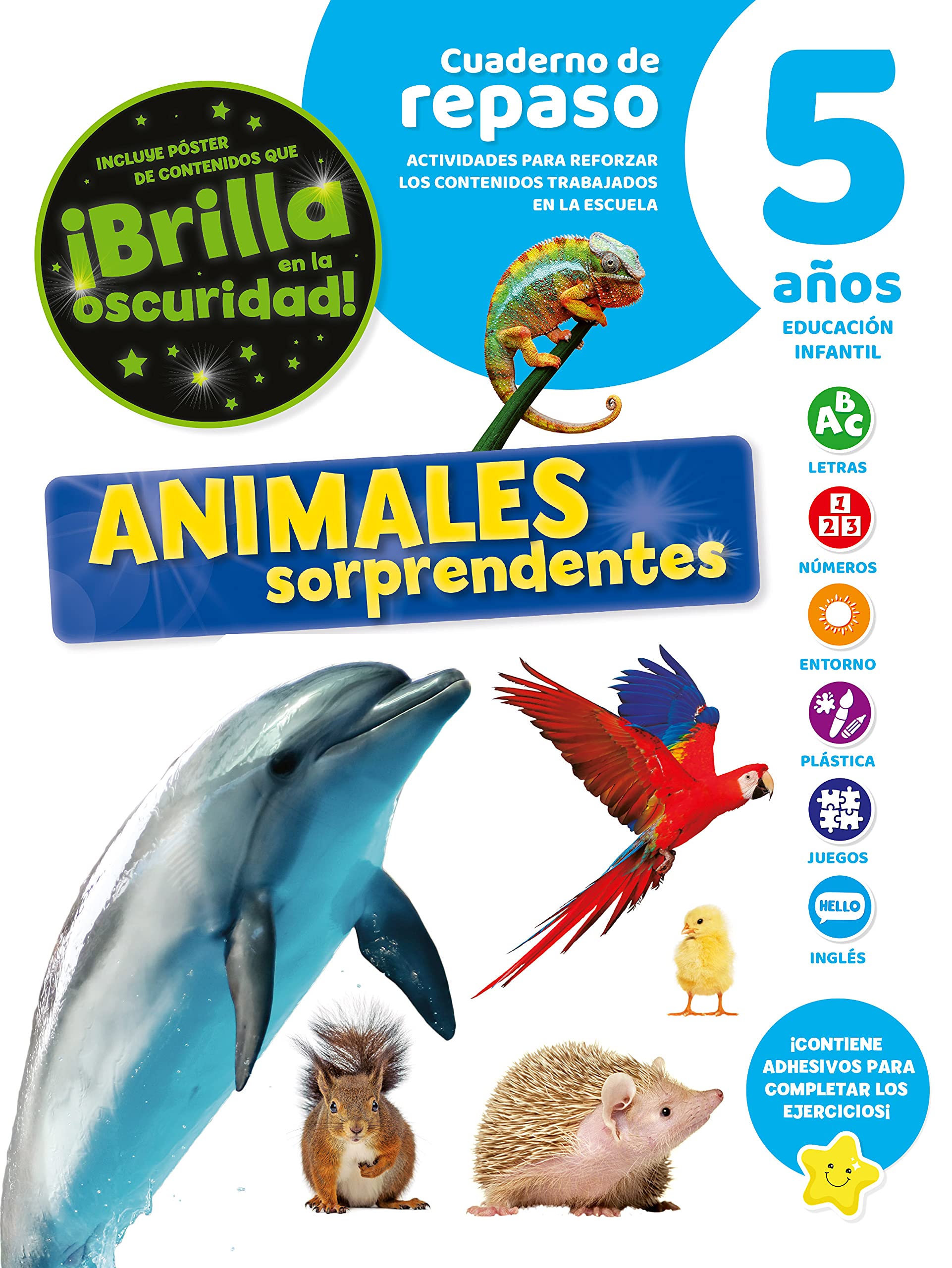 Libro: CUADERNO DE REPASO TEMÁTICO LUMINISCENTE 5 AÑOS ANIMALES SORPRENDENTES
