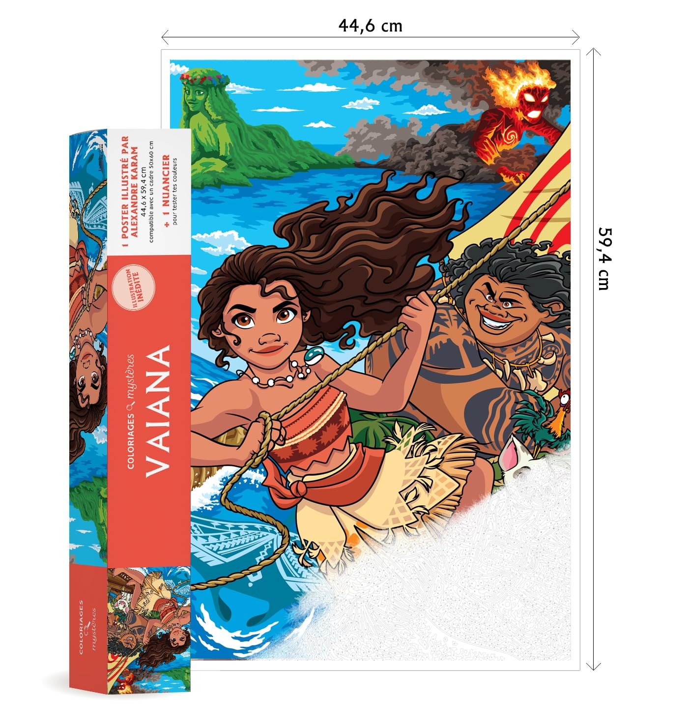 Libro: Coloriages Mystères - Poster Disney Vaiana: Colorie les chiffres et découvre l'image