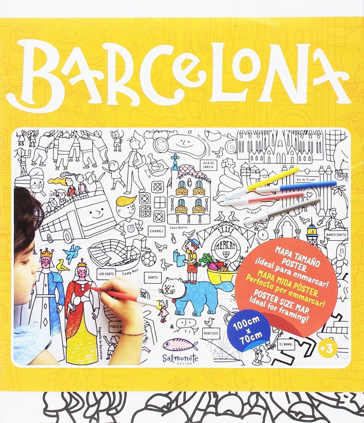 Libro: Barcelona, mapa para colorear: Para pintar y colorear a lo grande