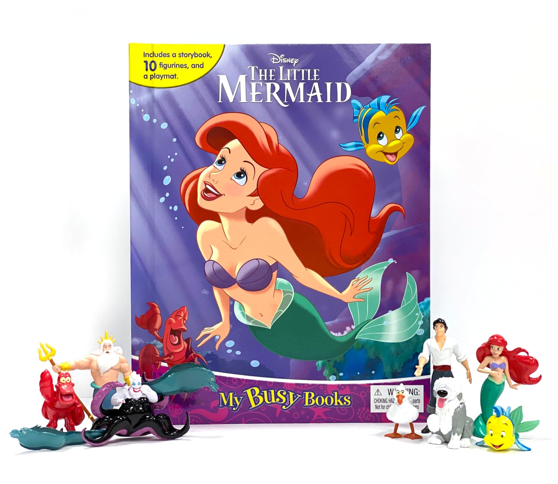 Libro: Disney The Little Mermaid My Busy Books - Storybook, 10 figurines, playmat