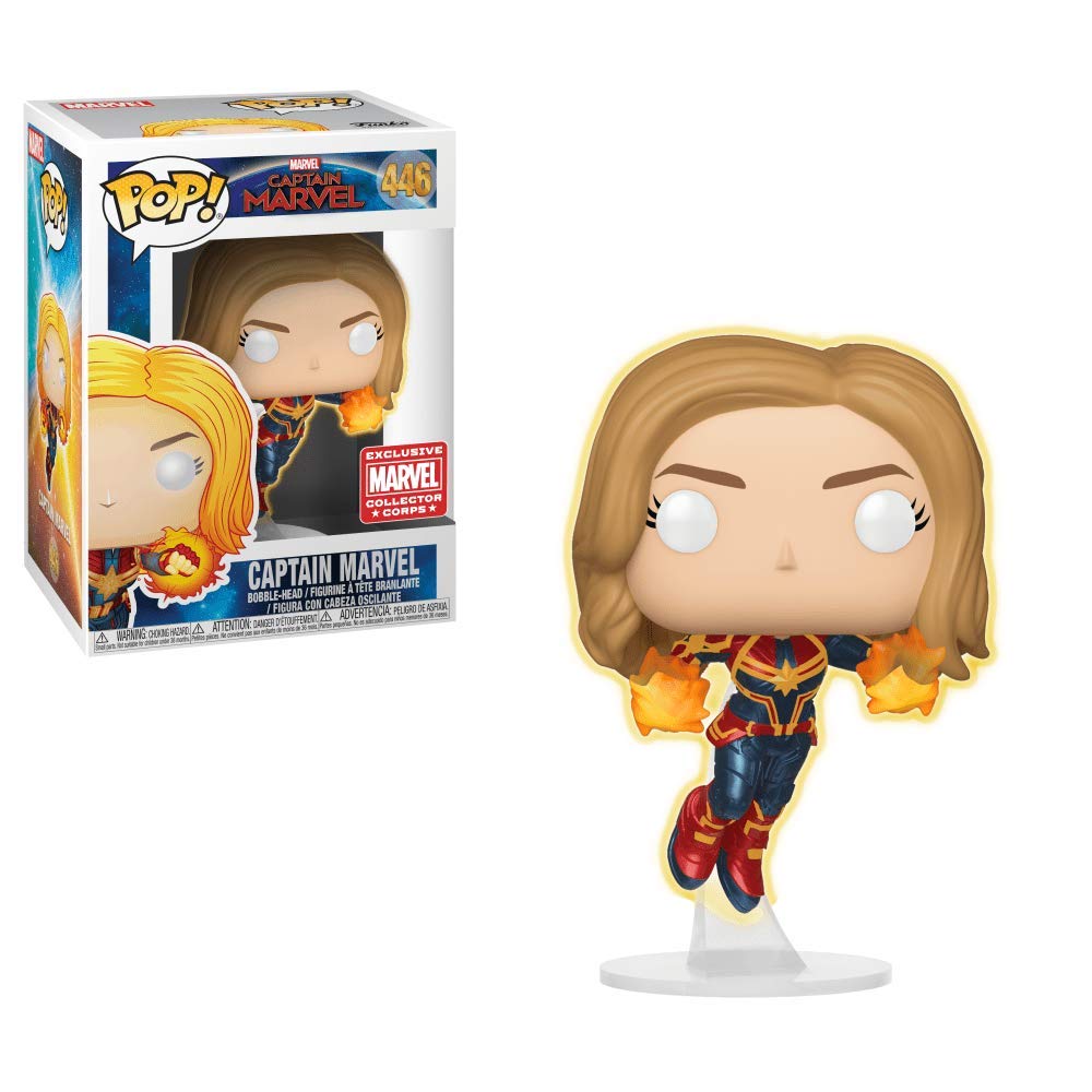 Funko Pop: POP! Funko Captain Marvel - Brilla en la Oscuridad - Collector Corps Exclusivo