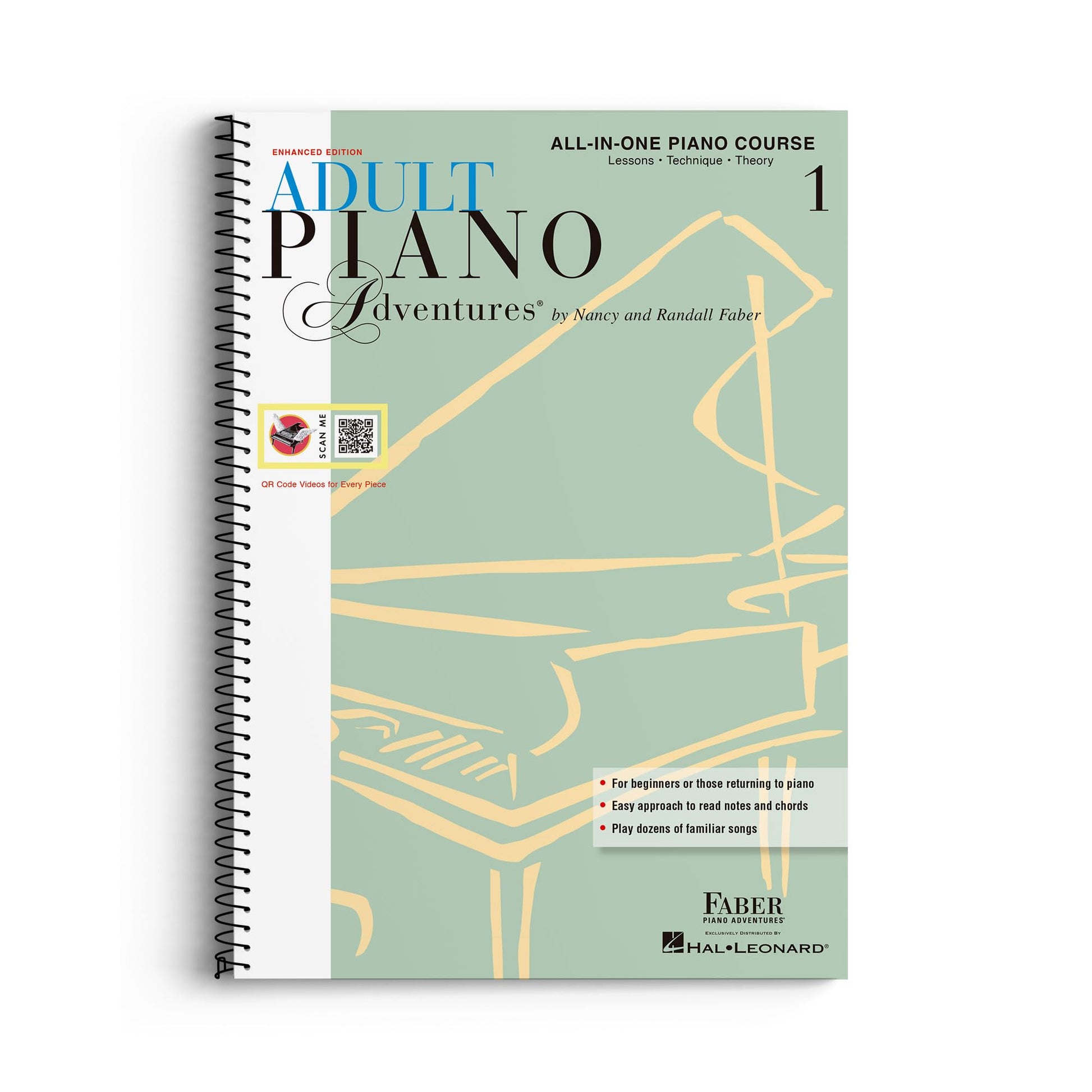 Nancy & randall faber: adult piano adventures all-in-one book 1 + audio online: Spiral Bound