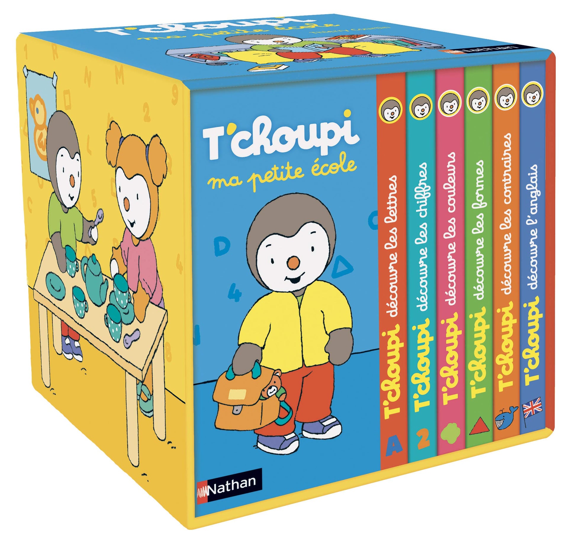 Libro: Ma petite école T'choupi: Contient 6 livres : T'choupi découvre les lettres ; T'choupi découvre les formes ; T'choupi découvre les couleurs ; T'choupi ... les chiffres ; T'choupi découvre l'anglais