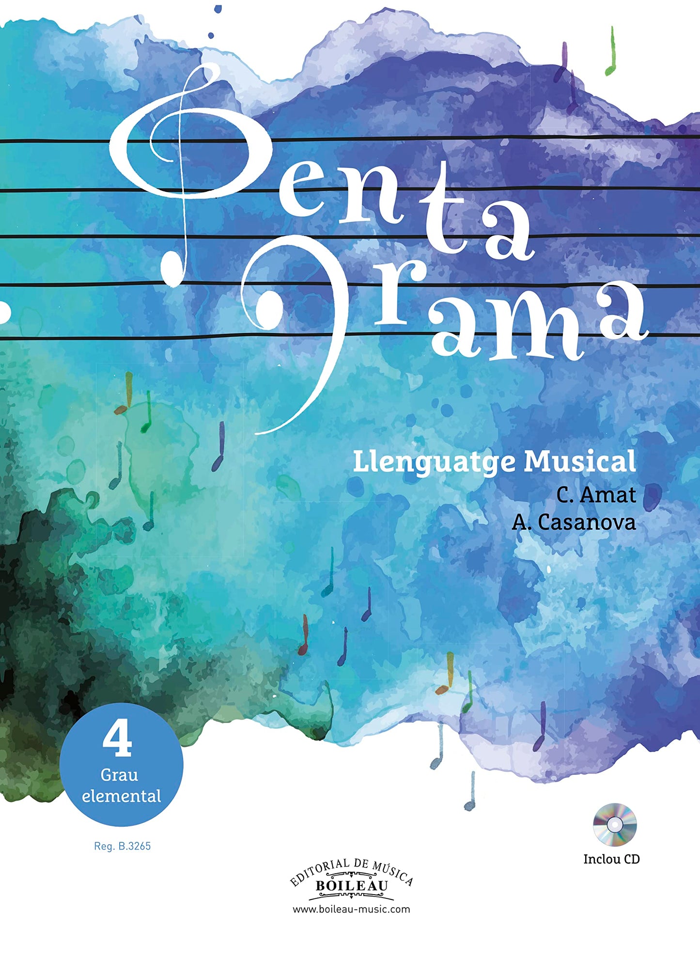 Libro: PENTAGRAMA LLENGUATGE MUSICAL | Vol. 4 Grau Elemental | Llibre en Català | Libro del alumno | Incluye CD | Con Cuaderno de ejercicios (Reg. B.3265) | Llenguatge Musical 4