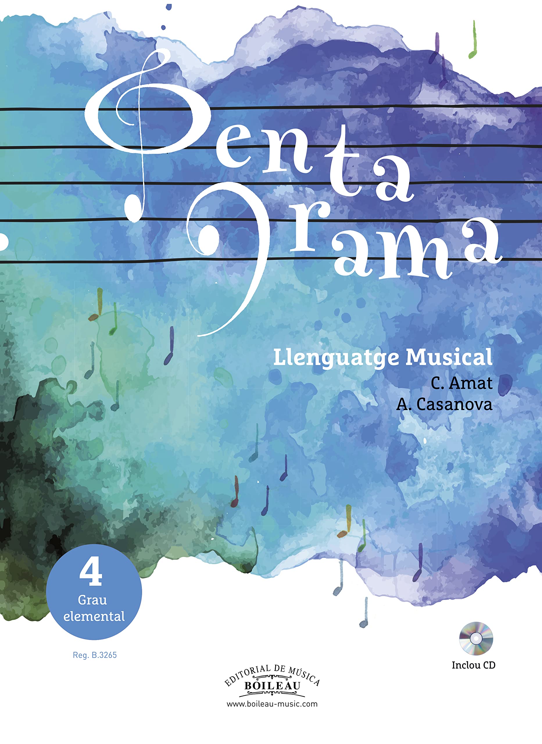 Libro: PENTAGRAMA LLENGUATGE MUSICAL | Vol. 4 Grau Elemental | Llibre en Català | Libro del alumno | Incluye CD | Con Cuaderno de ejercicios (Reg. B.3265) | Llenguatge Musical 4