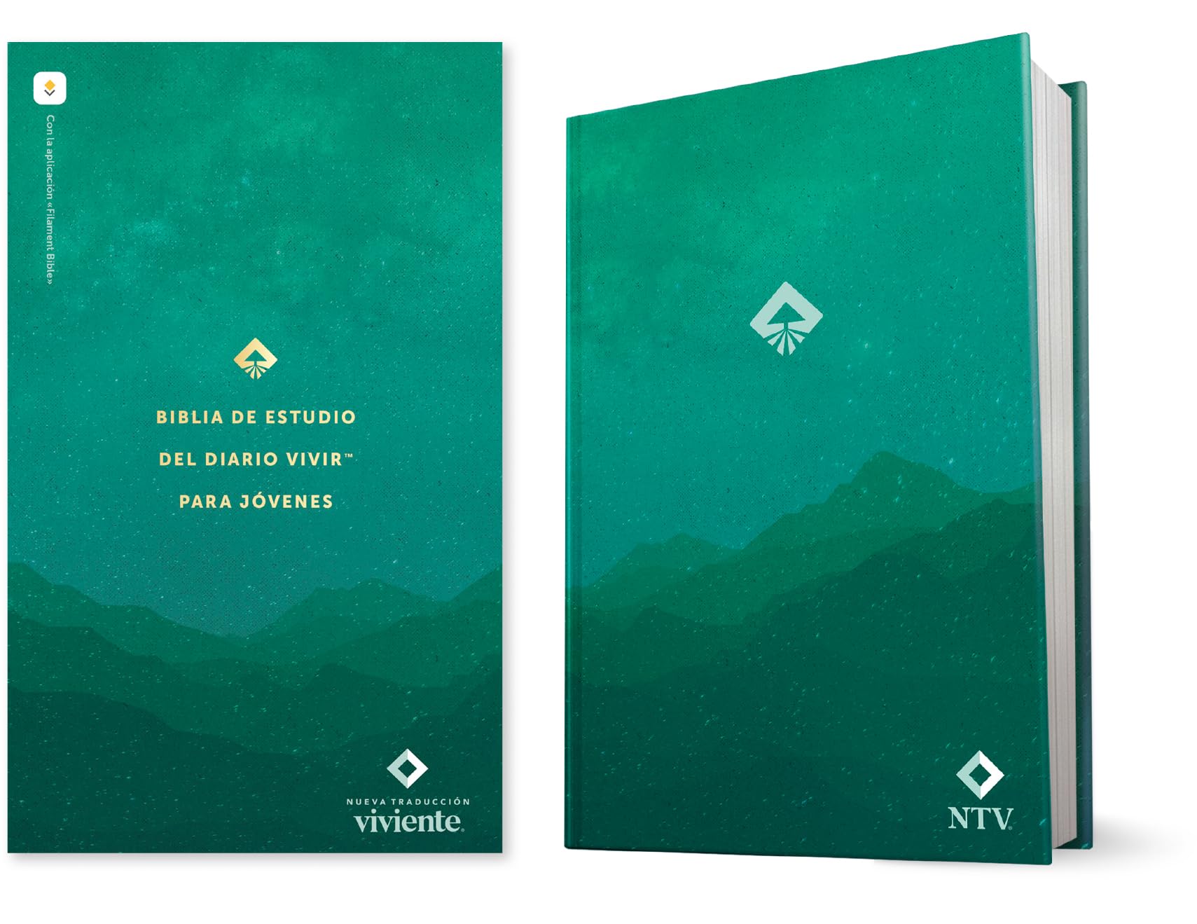 Libro: Biblia de estudio del diario vivir para jóvenes NTV con Filament (Tapa dura, Verde, Letra Roja) (Spanish Edition)