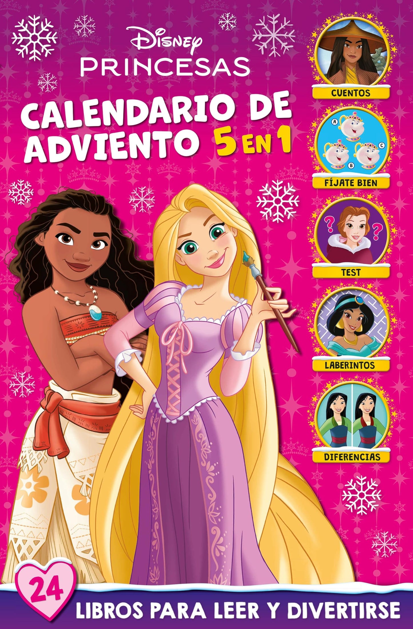 Libro: Princesas. Calendario de Adviento 5 en 1: 24 libros para leer y divertirse