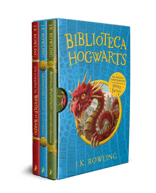 Biblioteca Hogwarts (Un libro de la biblioteca de Hogwarts): (edición estuche con: Animales fantásticos y dónde encontrarlos | El Quidditch a través ... cuentos de Beedle el bardo) (Harry Potter)