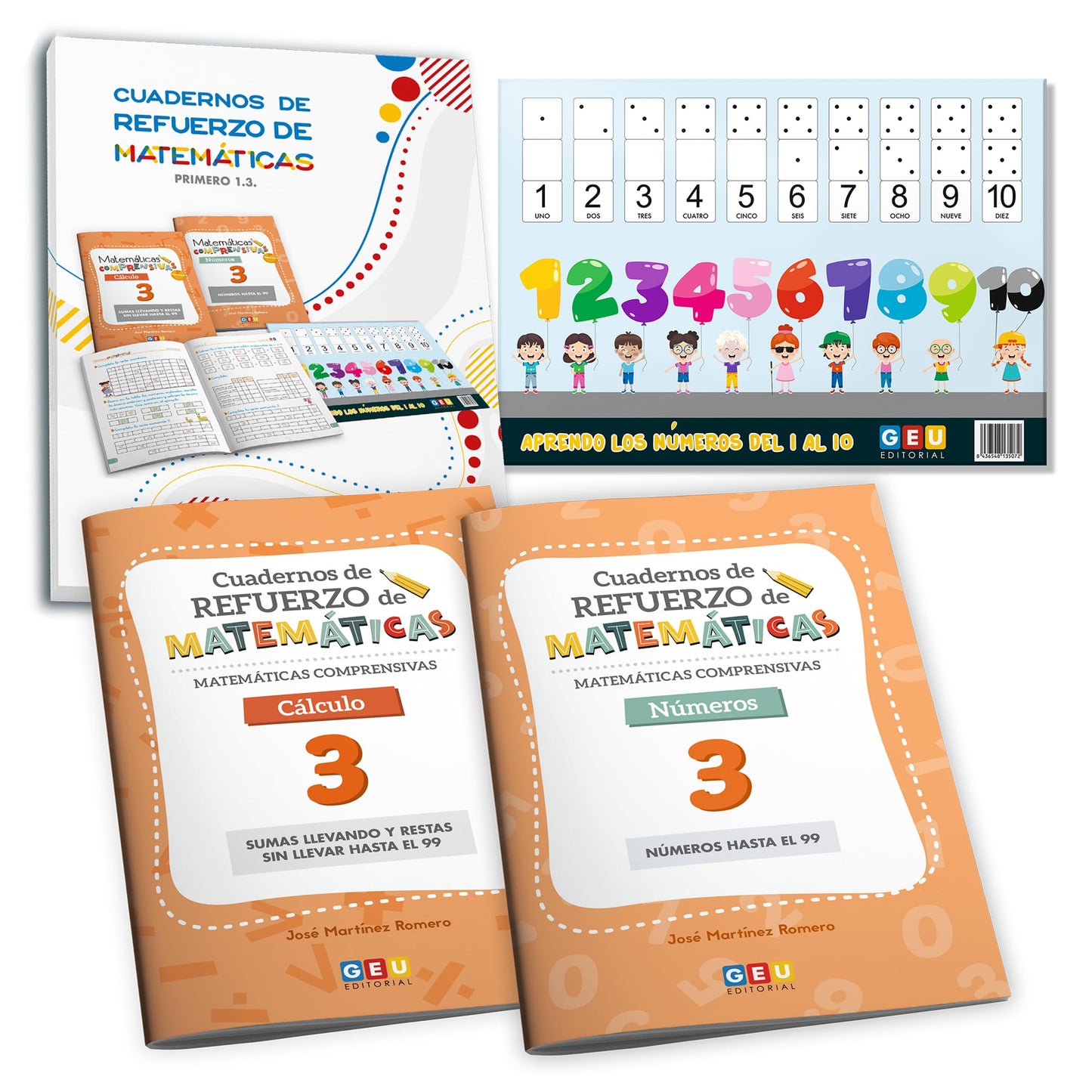 Pack cuadernos de refuerzo de matemáticas, Primero 1.3