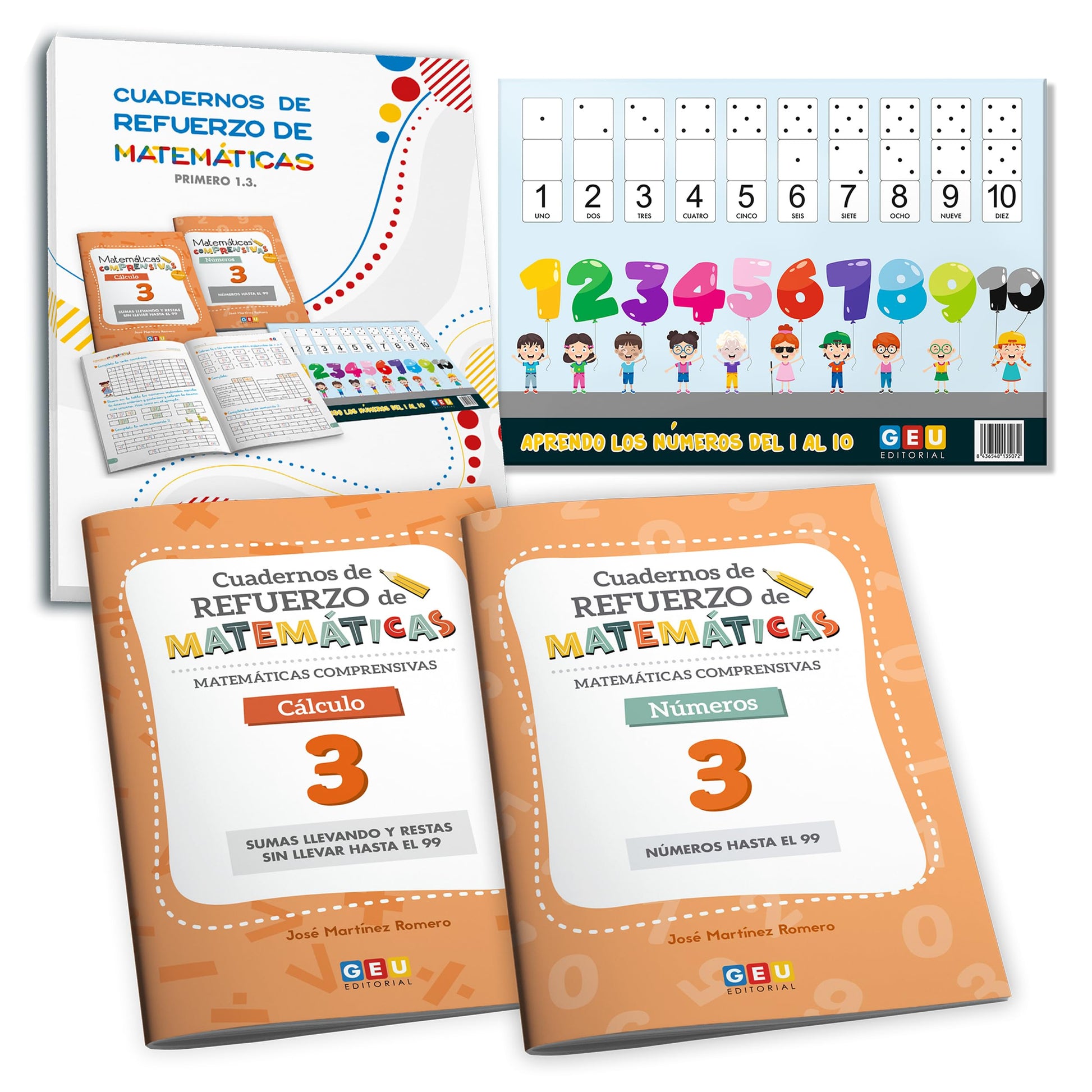 Pack cuadernos de refuerzo de matemáticas, Primero 1.3