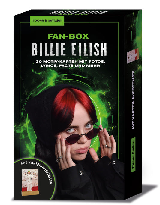 Fan-Box Billie Eilish: 30 Motiv-Karten mit Fotos, Lyrics, Facts und mehr I mit Karten-Aufsteller I 100% inoffiziell