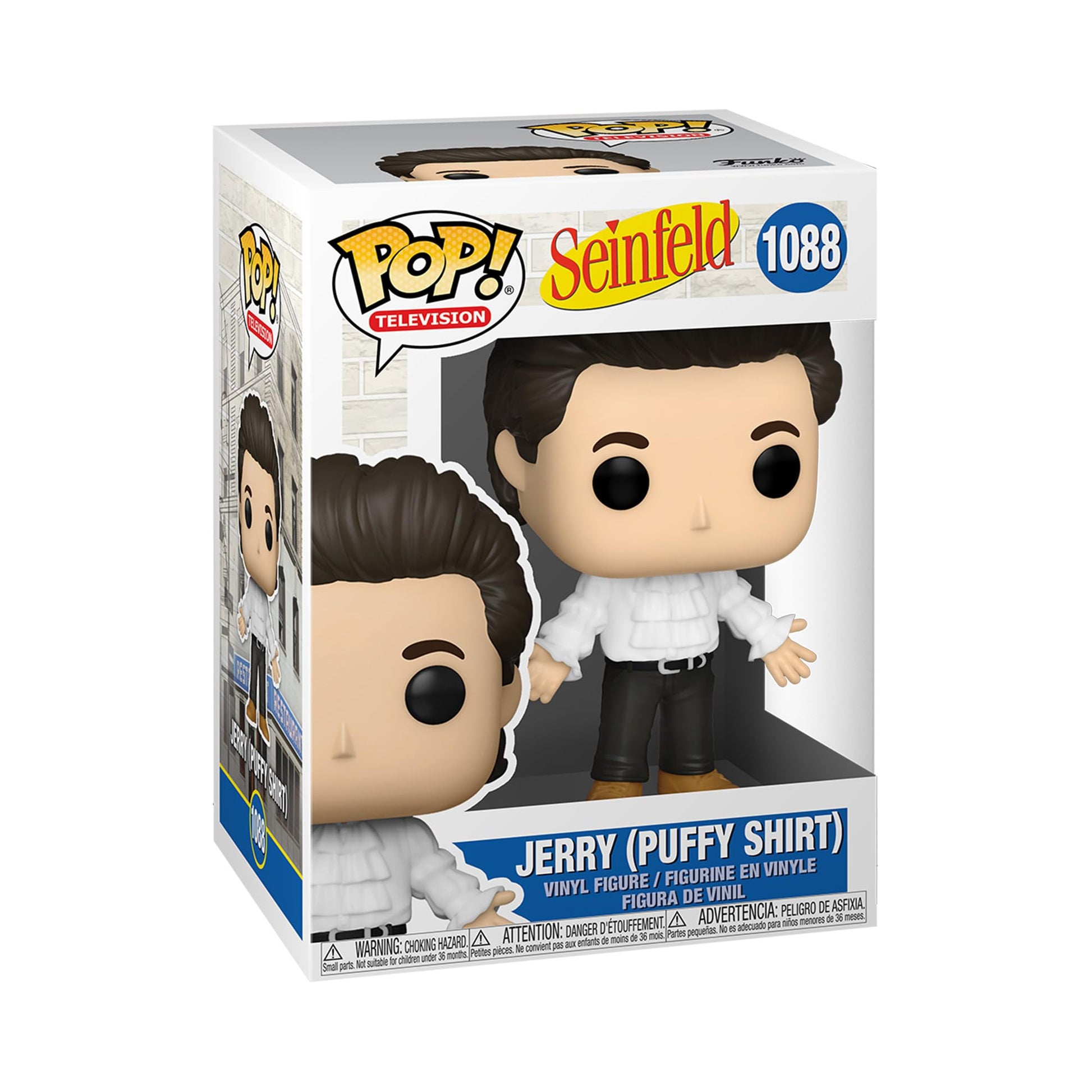 Funko POP TV: Seinfeld- Jerry w/Puffy Shirt, Multicolor, 3.75 Pulgadas