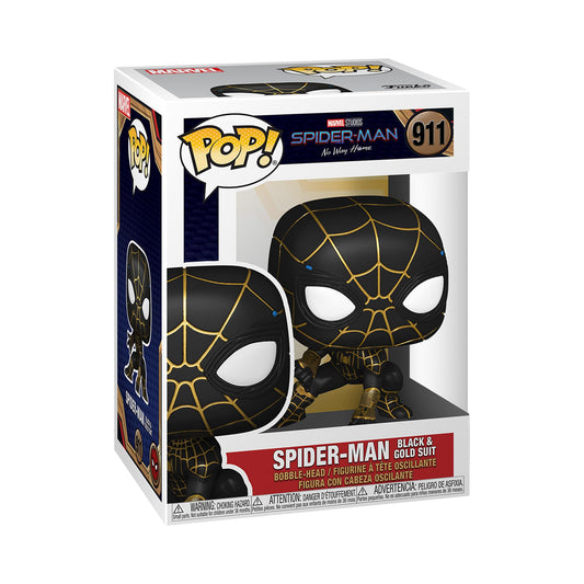 Funko POP Marvel: Spider-Man: No Way Home - Spider-Man in Black and Dorado Suit, 3.75 Pulgadas, (56827)