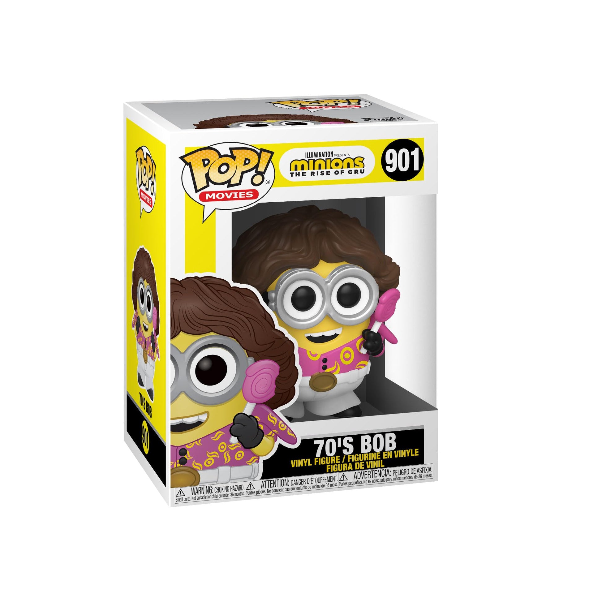Funko Pop! Películas: Minions: The Rise of Gru - 70's Bob, Multicolor, 3.75 Pulgadas