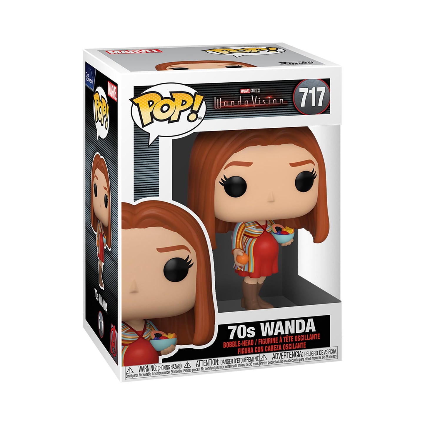Funko Pop! Marvel: WandaVision - Pregnant 70's Wanda Figura de Vinilo Multicolor, 3.75 Pulgadas