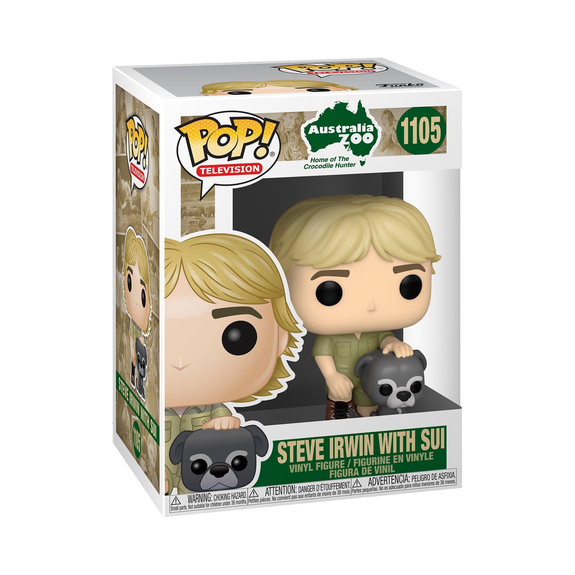 Funko POP TV: Crocodile Hunter - Steve Irwin with Sui,Multicolor,3.75 Pulgadas