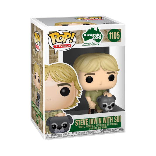 Funko POP TV: Crocodile Hunter - Steve Irwin with Sui,Multicolor,3.75 Pulgadas