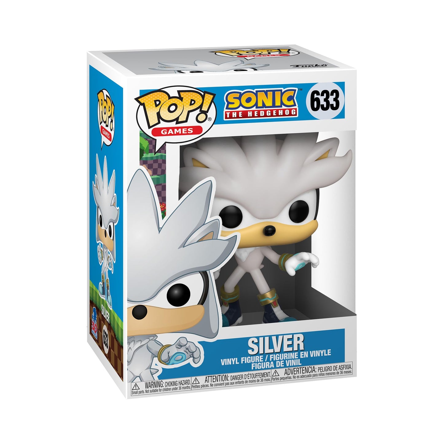 Funko Pop! Videojuegos: Sonic 30th Anniversary - Plateado The Hedgehog Figura de Vinilo, 3.75 Pulgadas