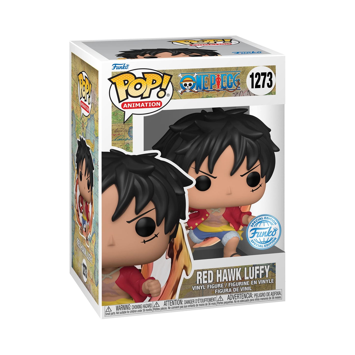 Funko Pop! Animación: One Piece - Red Hawk Luffy Exclusivo - Brilla en la Oscuridad